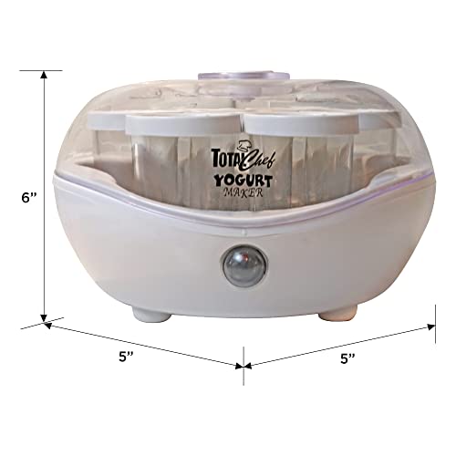 Total Chef Yogurt Maker, 1L (1.1 qt) with 7 Glass Jars: Perfect for Making Homemade Yogurt at Home
| Total Chef Yogurt