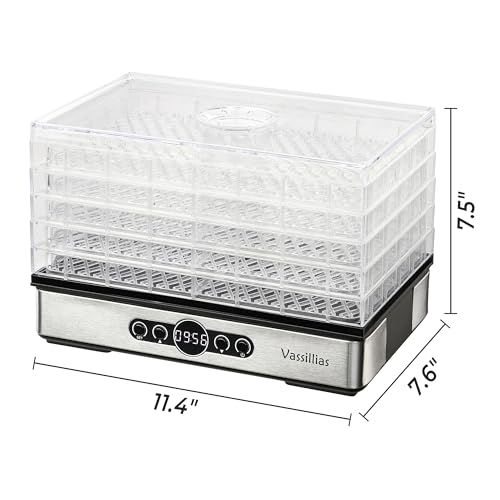 Healthy Food Dehydrator - Dehydrator for Meat, Jerky, Fruit, Vegetable, Mushroom and Herb, 400W, 158°F, Mini Dryer with