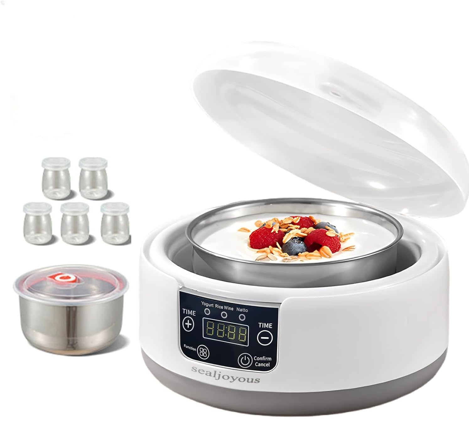 Sealjoyous Yogurt Maker Multi-functional Constant Temperature Machine 32-45 Degrees Adjustable Capacity 1.2 Liters Auto