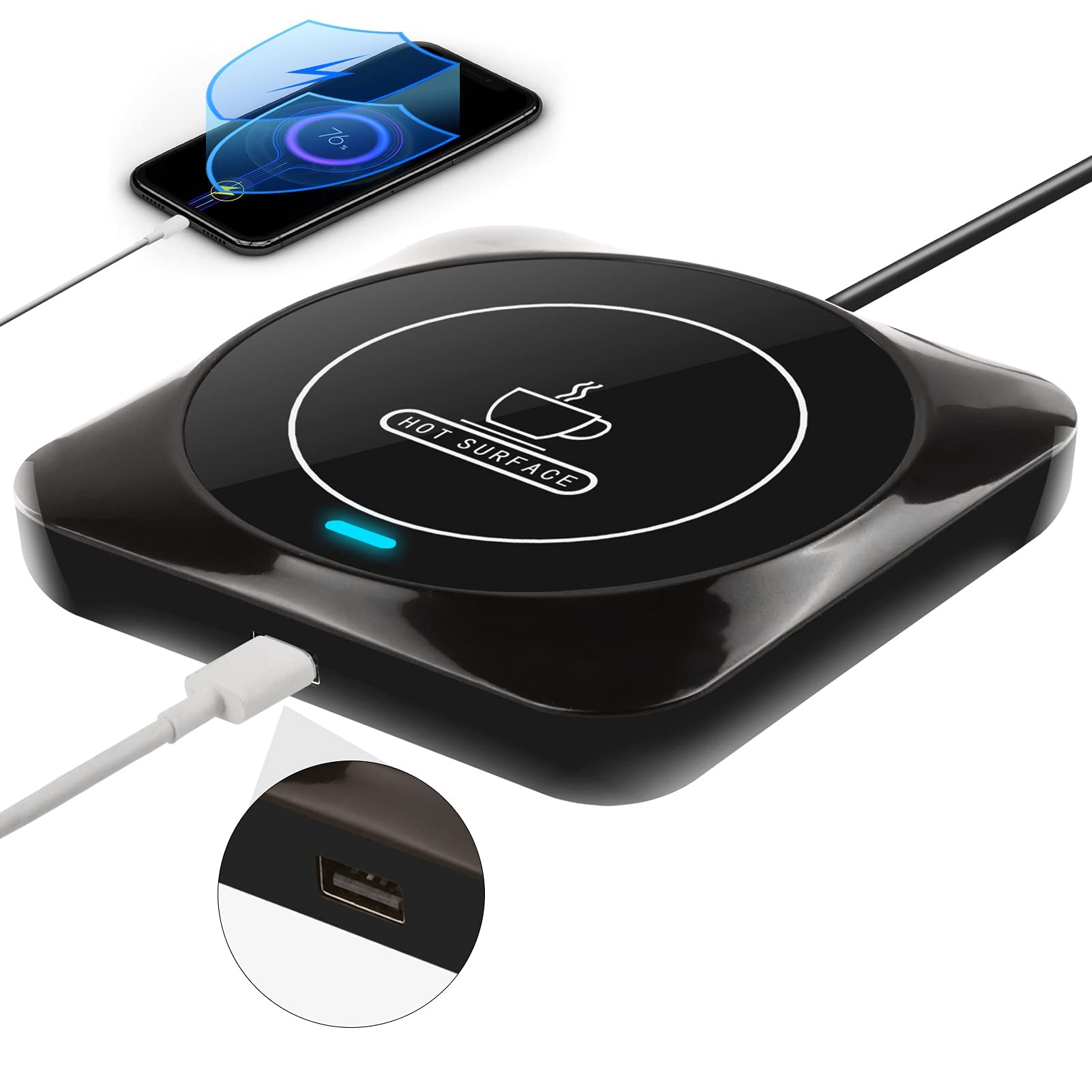 Smart USB Coffee Mug Warmer for Home and Office Desk Lovers
| Pressure-Sensor Auto-On/Off USB Coffee Mug Warmer for Bus