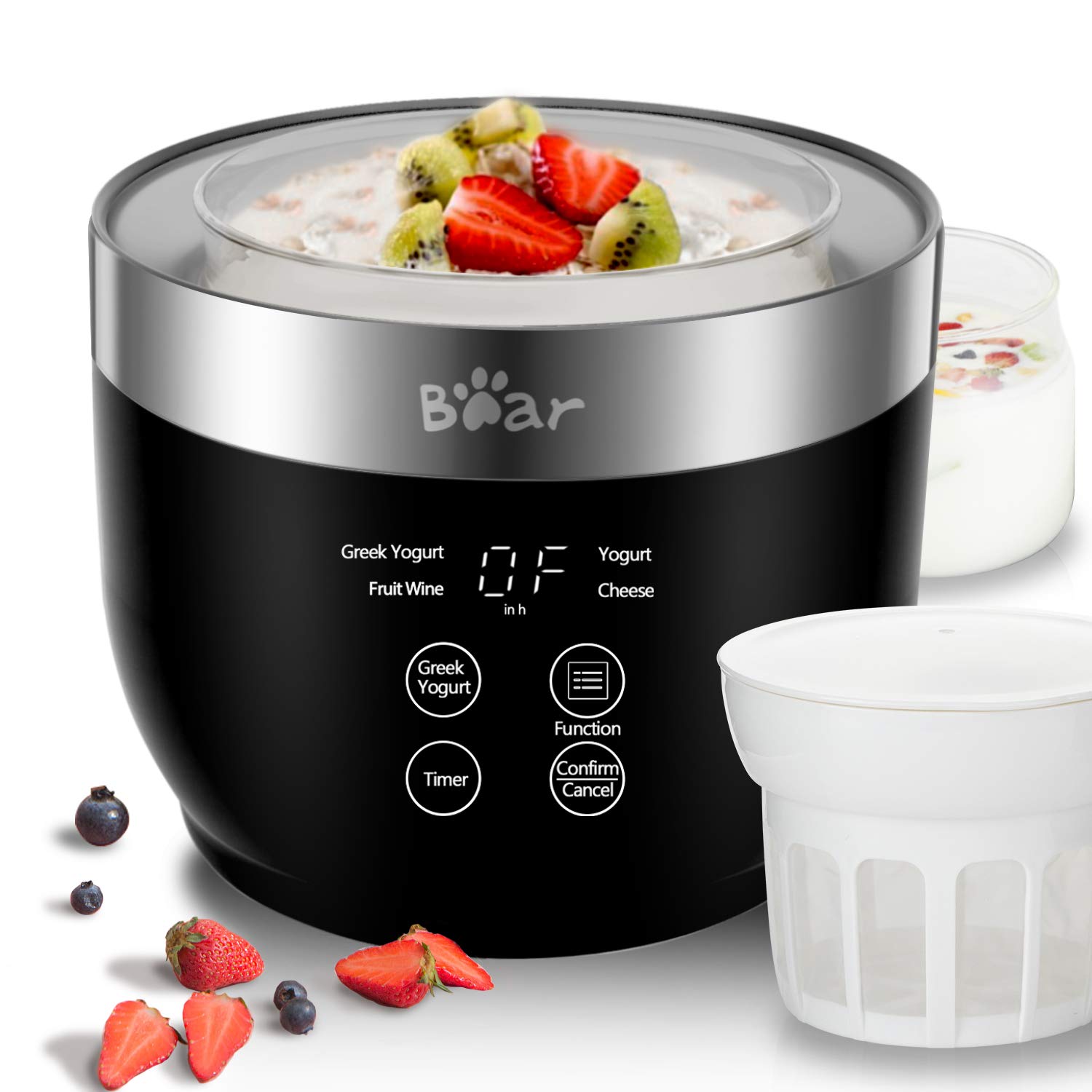 Bear Yogurt Maker Greek Yogurt Maker Machine for Home Organic Yogurt Cheese and Fruit Wine
| Bear Yogurt Maker with Str