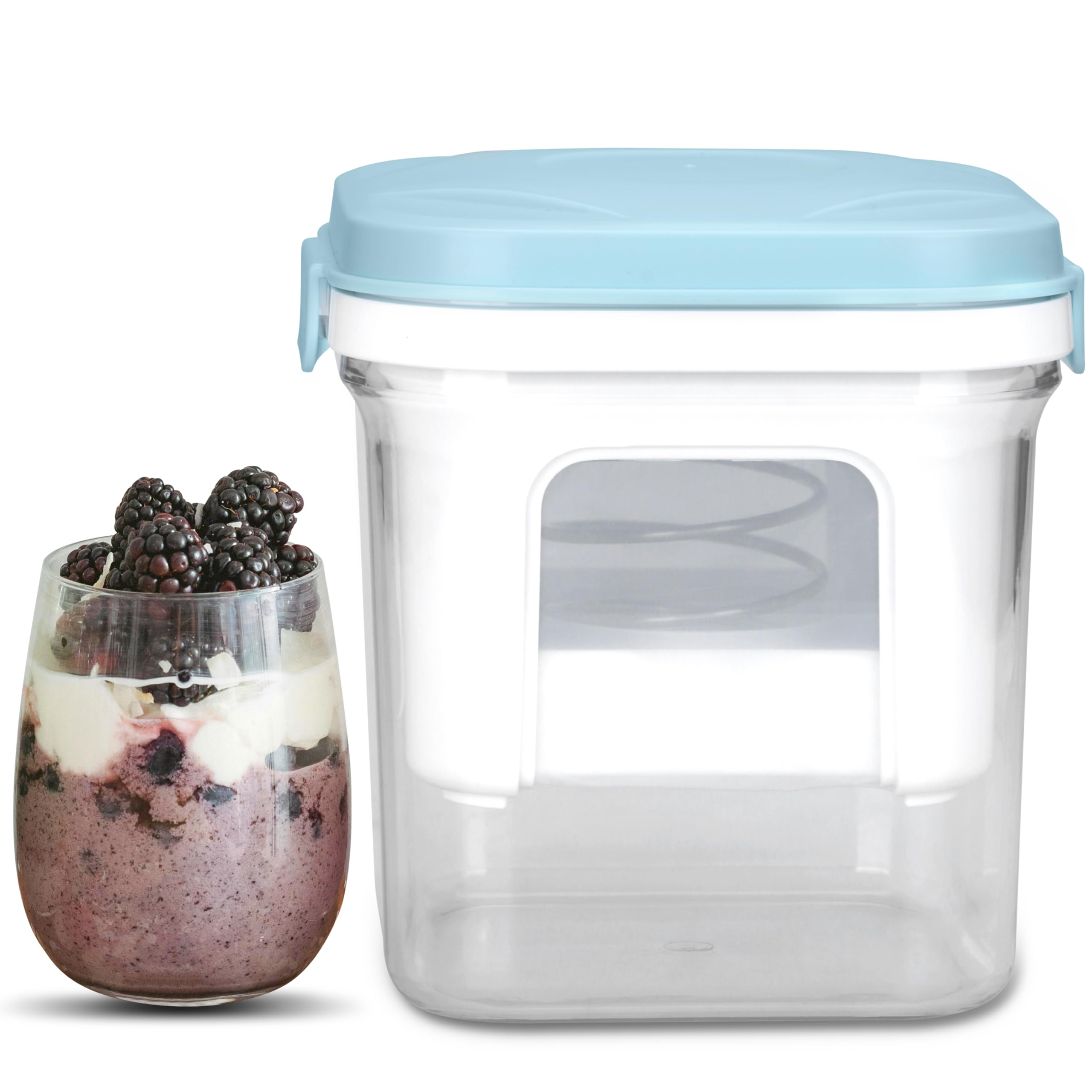 Greek Yogurt Strainer with Lid BPA-Free Aqua Blue
| Ultra Fine Nylon Mesh Strainer for Thick & Creamy Greek Yogurt
| Pr