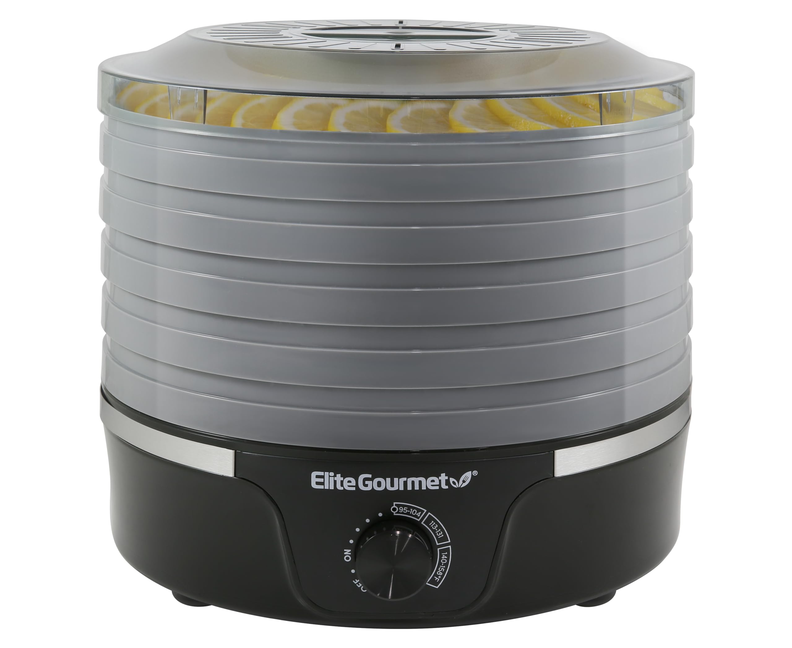 Elite Gourmet EFD319DKG Food Dehydrator for Jerky and Fruit Drying, Adjustable Temperature Controls, Black and Grey
Elit